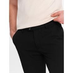 OMBRE Pánské elegantní chino kalhoty klasického střihu V4 OM-PACP-0191 černé MDN124484 S