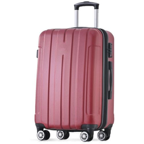 SONNENH Červené tvrdé skořepinové příruční zavazadlo materiál ABS, univerzální kolo dvojité kolo, se zámkem TSA pro větší bezpečnost, XL