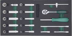 Jonnesway Modul pěnový - gola sada 1/4", 6hranné hlavice 5 - 14 mm, 26 dílů - S04H2126KV