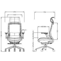 Dalenor Ergonomická kancelářská židle Next Hb, síťovina, černá