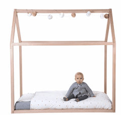 Childhome Rám postele Domek Natural 70x140cm