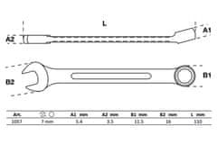 BGS technic Klíče očkoploché CrV (různé velikosti 6-50mm) - BGS Varianta: BGS Velikost: 7