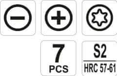 YATO Šroubováky jemné sada 7ks, 2,3,PH00,PH0,T5,T6,T7