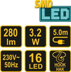 Vorel Lampa montážní 13 LED 3,2W/230V