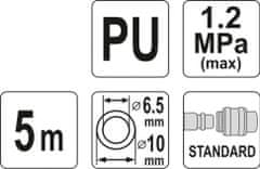 YATO Hadice vzduchová spirálová PU 6,5x10mm, 5m