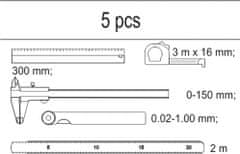 YATO Vložka do zásuvky - sada měřidel 5ks
