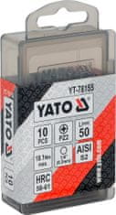 YATO Bit křížový 1/4" PZ2 X 50mm,10ks