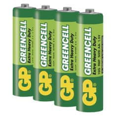 GP Zinková baterie Greencell AA, LR6, 1,5V, 4 ks