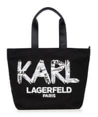 Karl Lagerfeld PARIS dámská velká kabelka KRISTEN CANVAS TOTE černá s logem