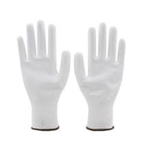 HADEX Pracovní rukavice bezešvé s PU dlaní - velikost 8, bílé