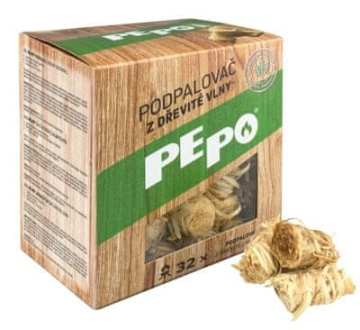 PEPO PE-PO podpalovač z dřevité vlny 32ks PEFC