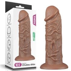 INTEREST LoveToy - Realistické Chubby Dildo 10,5" hnědé s přísavkou..