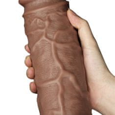 INTEREST LoveToy - Realistické Chubby Dildo 10,5" hnědé s přísavkou..