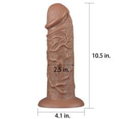 INTEREST LoveToy - Realistické Chubby Dildo 10,5" hnědé s přísavkou..