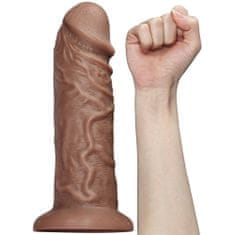 INTEREST LoveToy - Realistické Chubby Dildo 10,5" hnědé s přísavkou..