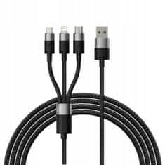 BASEUS Sada kabelů USB - USB typ C / microUSB / Lightning Baseus Starspeed