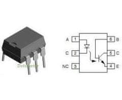 HADEX 4N26 - optočlen s tranzistorem, 5kV CTR >20%, DIP6