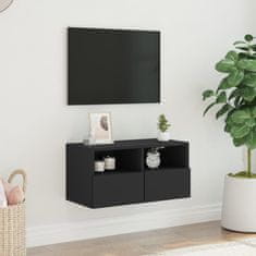 Greatstore Nástěnná TV skříňka černá 60 x 30 x 30 cm kompozitní dřevo