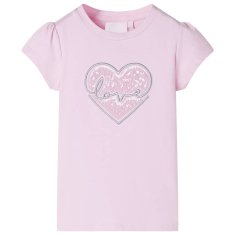 Vidaxl Dětské tričko světle růžové 116