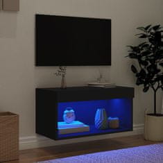 Greatstore TV skříňka s LED osvětlením černá 60 x 30 x 30 cm