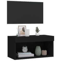 Greatstore TV skříňka s LED osvětlením černá 60 x 30 x 30 cm