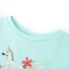 Vidaxl Dětské tričko s krátkým rukávem světle akvamarínové 92