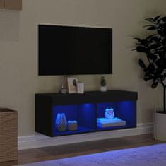 Vidaxl TV skříňka s LED osvětlením černá 80 x 30 x 30 cm