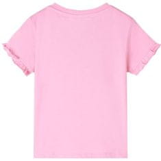 Vidaxl Dětské tričko s krátkým rukávem jasně růžové 116