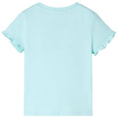 Vidaxl Dětské tričko s krátkým rukávem světle akvamarínové 116