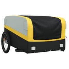 Greatstore Vozík za kolo černý a žlutý 45 kg železo