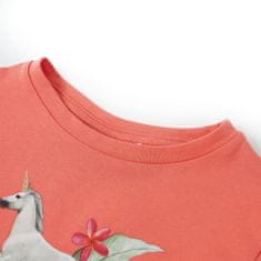 Vidaxl Dětské tričko s krátkým rukávem korálové 104