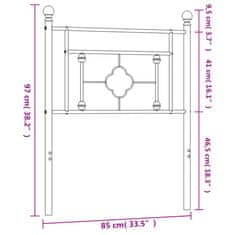 Vidaxl Kovové čelo postele černé 80 cm
