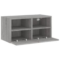 Greatstore Nástěnná TV skříňka šedá sonoma 60x30x30 cm kompozitní dřevo