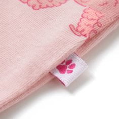 Vidaxl Dětské pyžamo s krátkým rukávem světle růžové 140