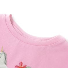 Vidaxl Dětské tričko s krátkým rukávem jasně růžové 140