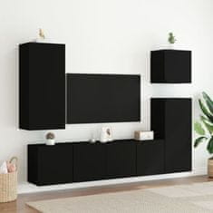 Greatstore Nástěnná TV skříňka černá 40,5 x 30 x 90 cm kompozitní dřevo