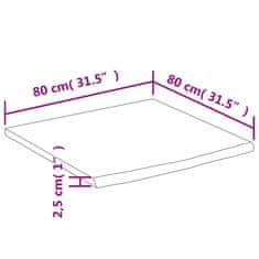 Vidaxl Stolní deska 80 x 80 x 2,5 cm čtverec masivní akácie živá hrana