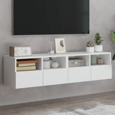 Greatstore Nástěnné TV skříňky 2 ks bílé 60 x 30 x 30 cm kompozitní dřevo