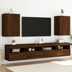 Greatstore Nástěnné TV skříňky 2 ks hnědý dub 40,5 x 30 x 60 cm kompozit