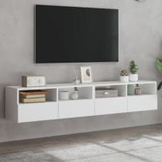 Greatstore Nástěnné TV skříňky 2 ks bílé 80 x 30 x 30 cm kompozitní dřevo