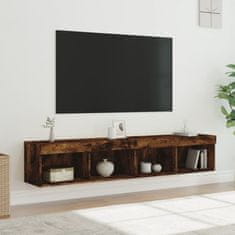 Greatstore TV skříňky s LED osvětlením 2 ks kouřový dub 80 x 30 x 30 cm