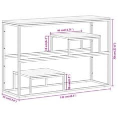 Vidaxl Konzolový stolek zlatý nerezová ocel a masivní pražcové dřevo