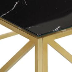 Greatstore Konferenční stolek zlatý nerezová ocel a tvrzené sklo