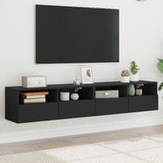 Vidaxl Nástěnné TV skříňky 2 ks černé 80 x 30 x 30 cm kompozitní dřevo