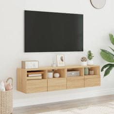 Greatstore Nástěnné TV skříňky 2 ks dub sonoma 60 x 30 x 30 cm kompozit