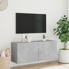 Greatstore TV skříňka nástěnná betonově šedá 100 x 30 x 41 cm