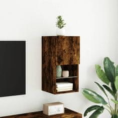 Greatstore TV skříňka s LED osvětlením kouřový dub 30,5 x 30 x 60 cm