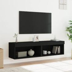 Greatstore TV skříňky s LED osvětlením 2 ks černé 60 x 30 x 30 cm