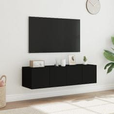 Vidaxl Nástěnné TV skříňky s LED osvětlením 2 ks černé 60 x 35 x 31 cm