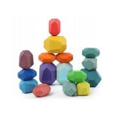 BB-Shop Dřevěné kostky Stones Montessori 16 kusů